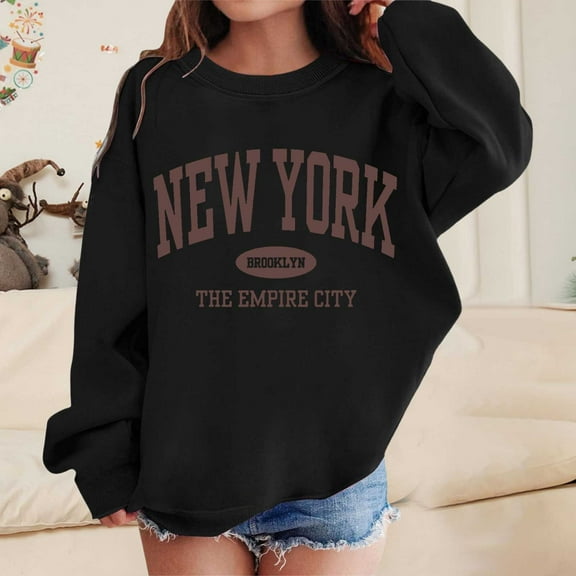 Stylish Graphic Sweatshirts for Girls Cute Crewneck Long Sleeve Pullover Tops for Everyday Wear and Active Adventures