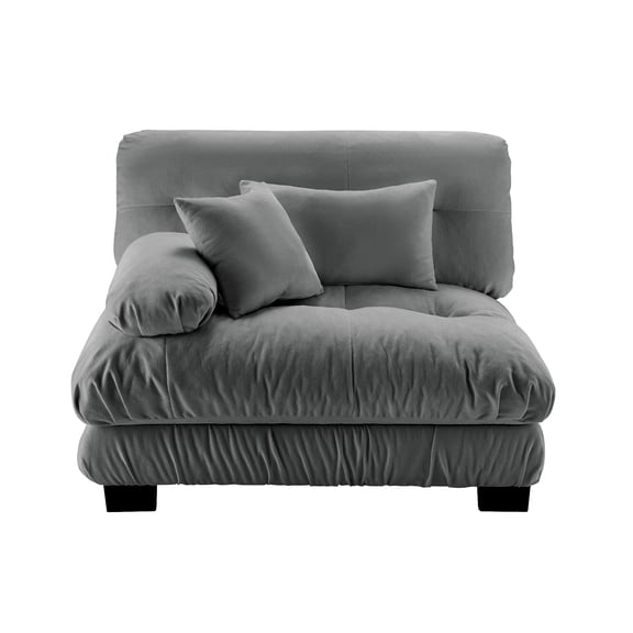 Stylish Gray 27-Inch Sofa With Two Decorative Pillows For Living Room