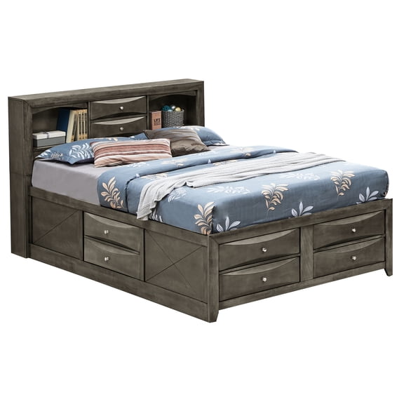 Stylish Gray King Bedroom Bed With Sufficient Under Storage - Enhances Ambiance And Appeal Sophisticated Ample Facilities Adds Class To