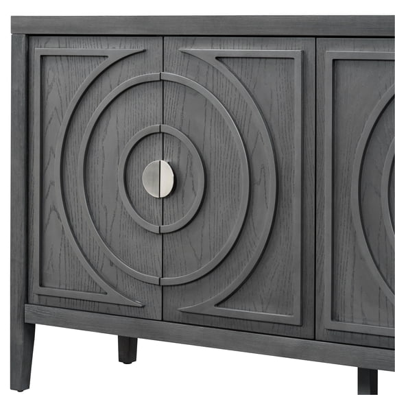 Stylish Gray Sideboard For Bedroom - Completes Your Room Look With Built-in Drawers Provides Additional Storage