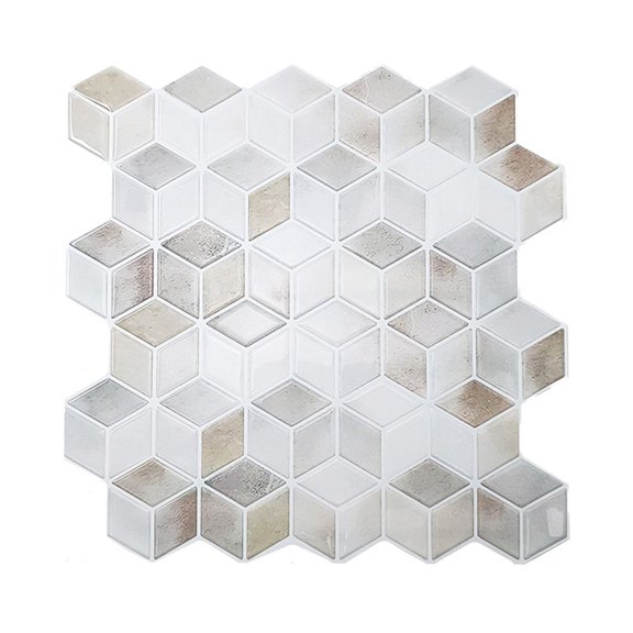 Stylish Green Long Hexagon Self-Adhesive Wall Tiles for Kitchen & Bathroom