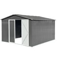 thumbnail image 1 of Stylish Grey 10ft x 12ft Metal Garden Shed – The Ultimate Outdoor Storage Solution for Your Tools and Equipment, Combining Durability, Elegance, and Functionality in One!, 1 of 8