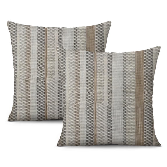 Stylish Grey & Beige Throw Pillow Covers 20x20inch inch - Pack of 2, Perfect for Bedroom & Living Room