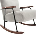 thumbnail image 1 of Stylish Grey Rocking Chair With Metal Construction Modern Stable Base For Home, 1 of 6
