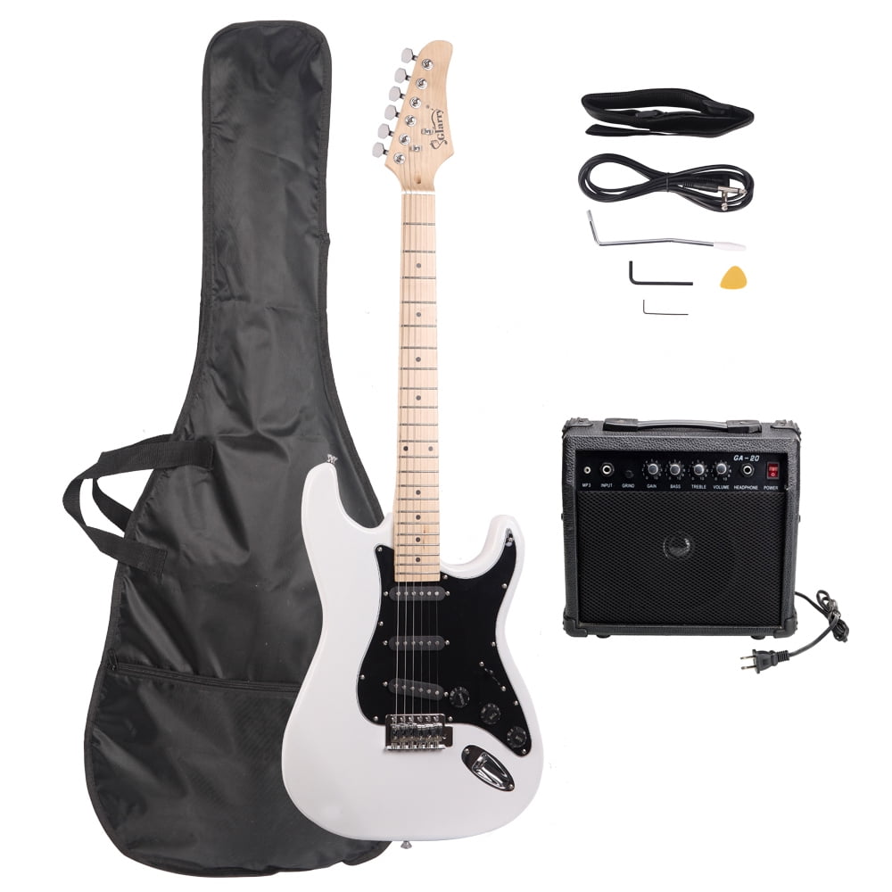 Stylish Guitar Kit with Black Pickguard White