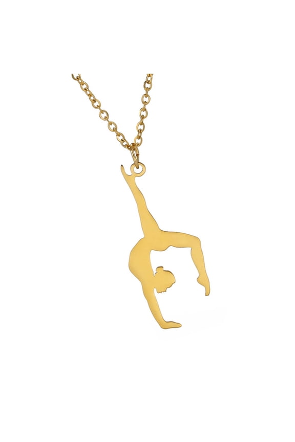 Stylish Gymnastics Pendant Necklace Jewelry Accessory for Trendy Women Featuring Stainless Steel Materials Outfits