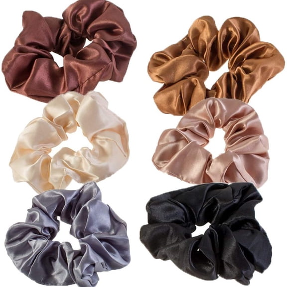 Stylish Hair Ties, Medium-Sized Scrunchies, Solid Color, Comfortable Wear, Gift Choice, Durable Material, Satin Silk Scrunchies, Prevents Breakage For Any Outfit And Occasion (6