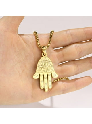 Gold hamsa necklace mens deals