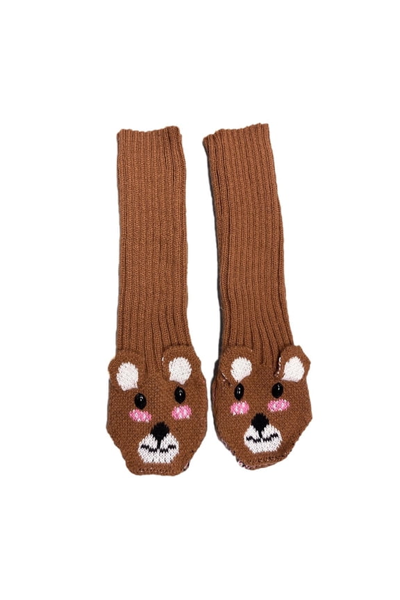 Stylish Hand Gloves Handmade Fingerless Gloves Cartoon Bear Girls Accessories