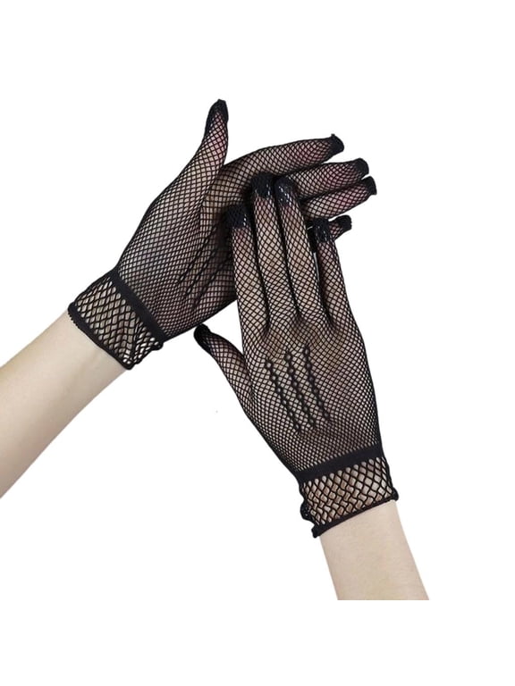 Stylish Hand Gloves Sun Protective Elastic Mesh Fishnet Gloves for Theme Event