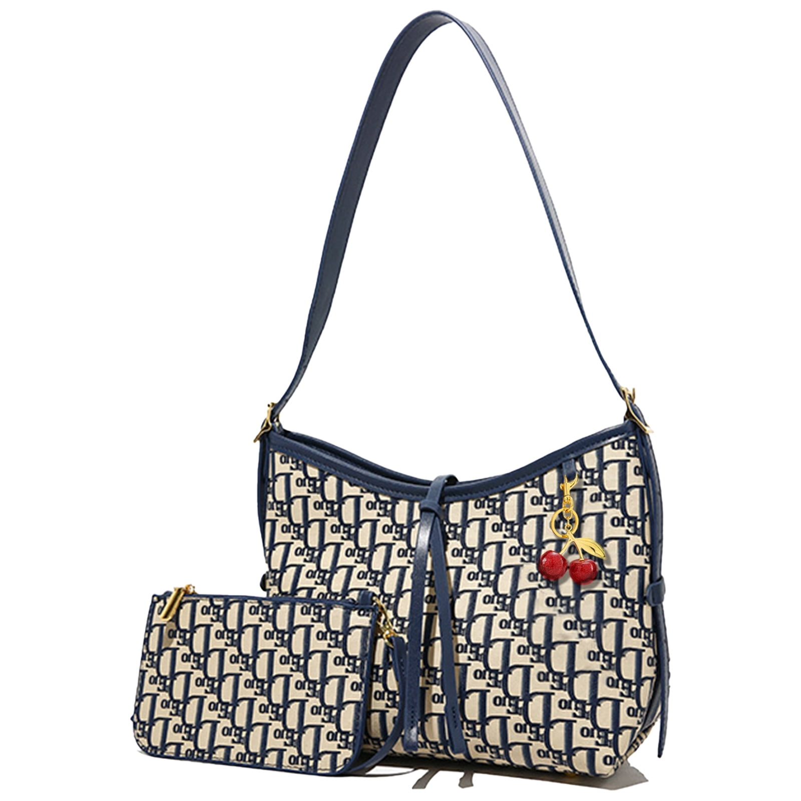 Stylish Handbag for Women - Crossbody Bag With Adjustable Strap, Hard Wearing & Fashionable Shoulder Bag, Including Cherry Keychain(Dark Blue)