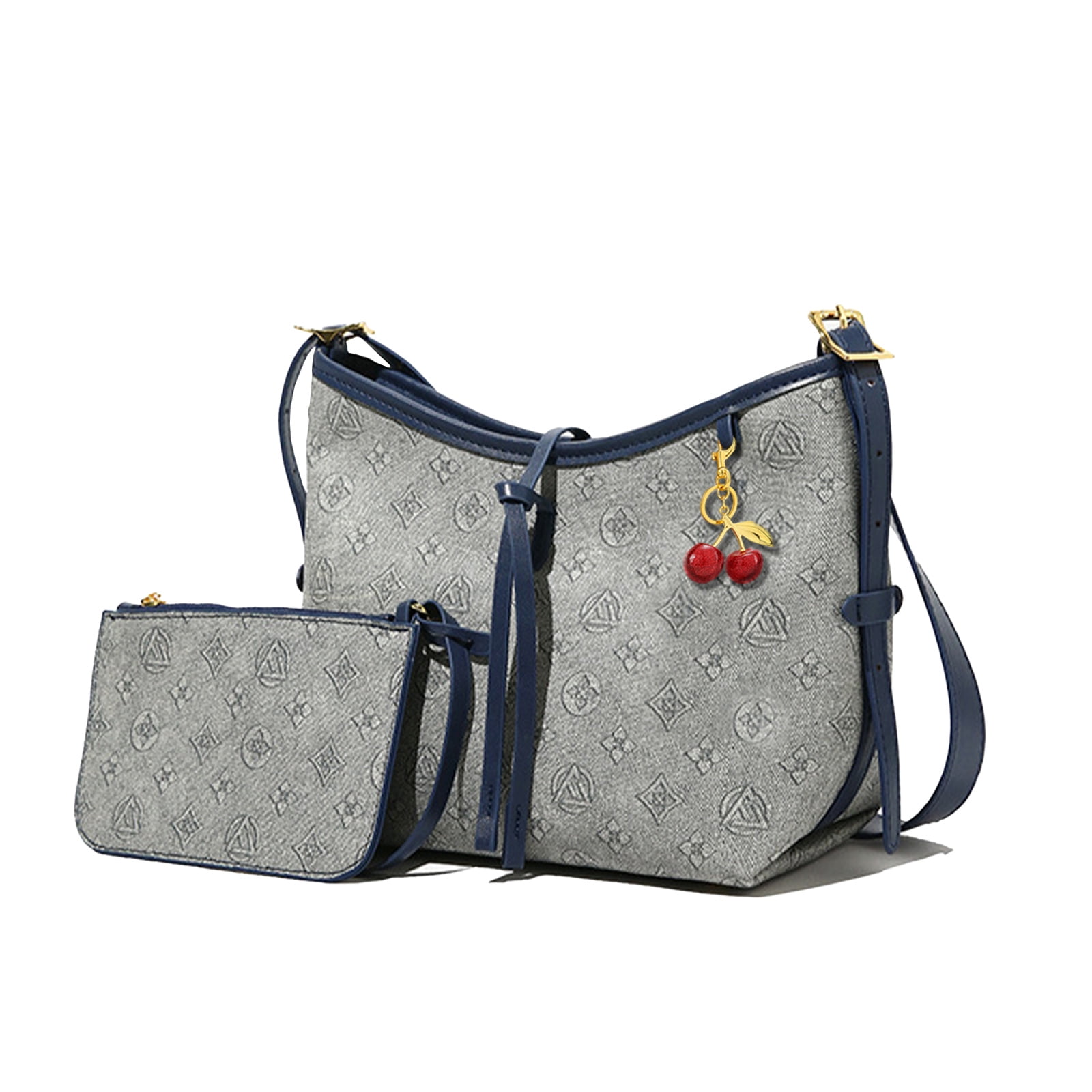Stylish Handbag for Women - Crossbody Bag With Adjustable Strap, Hard Wearing & Fashionable Shoulder Bag, Including Cherry Keychain(Light Blue)