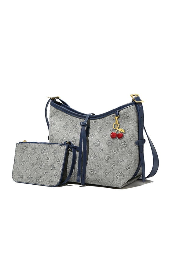 Stylish Handbag for Women - Crossbody Bag With Adjustable Strap, Hard Wearing & Fashionable Shoulder Bag, Including Cherry Keychain(Light Blue) ﻿