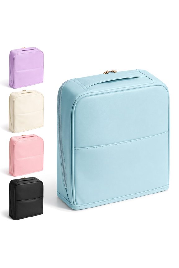 Stylish Handheld Partitioned Cosmetic Bag Large Capacity Folding Design Portable