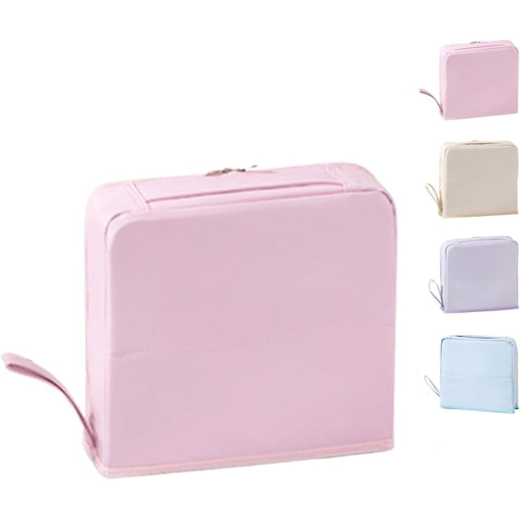 Stylish Handheld Partitioned Cosmetic Bag, Multi-purpose Large Capacity Cloth Standing Makeup Bag, Makeup Bags with Compartments and Handle, Portable Travel Makeup Organizer