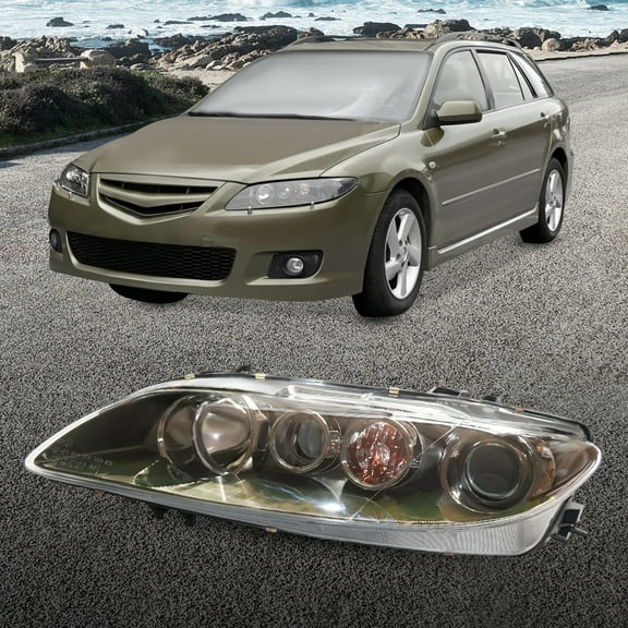Stylish Headlight Assembly Fit for 2006-2008 Mazda 6, With Halogen DRL, Safe Driving at Night, Exquisite Workmanship