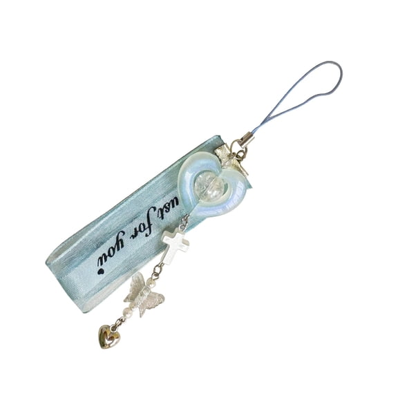 Stylish Heart Keychain Fashionable Acrylic Phone Pendant Key Adornment