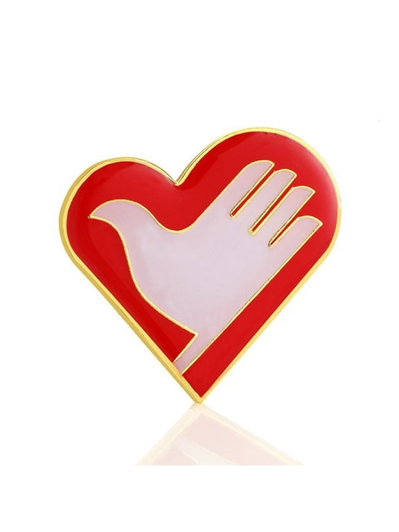 Stylish Heart Shaped Brooch Elegant Heart Badge Pin Wearable Brooch for Fundraising and Training