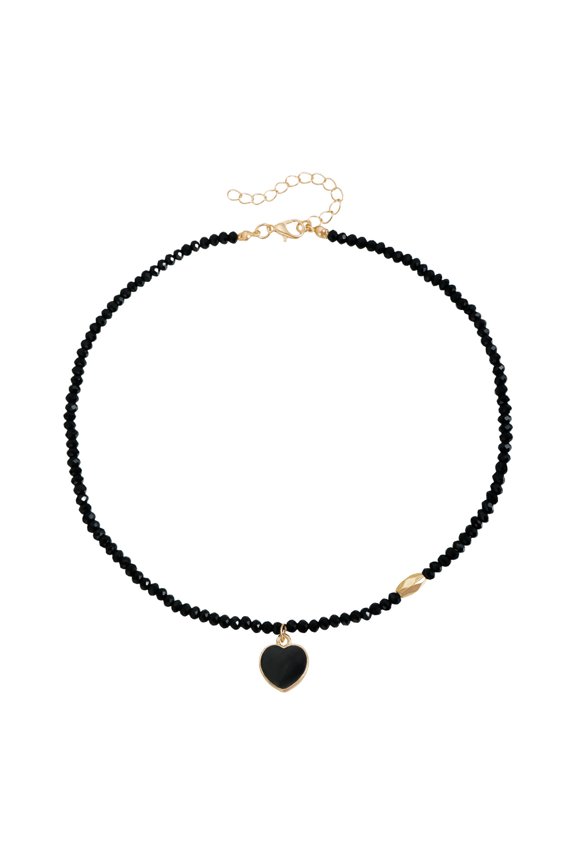 Stylish Heart Shaped Resin Necklace Elegant Drip Oil Finish for Casual Outfits and Formal Gatherings