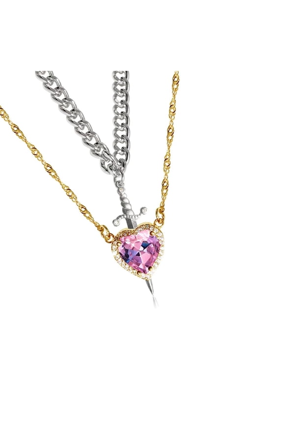 Stylish Heart and Swords Necklace for Women Men Handmade Boyfriend Girlfriend Gifts for Anniversaries or Birthdays