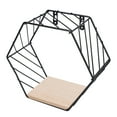 thumbnail image 1 of Stylish Hexagonal Floating Shelf Wall Mounted Floating Display Rack for Bedroom Living Room OfficeBlack, 1 of 8
