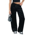 thumbnail image 1 of Stylish High Waist Velvet Wide Leg Pants - Black - [ZhiHiMeRi] | (US 16-18)XL, 1 of 12