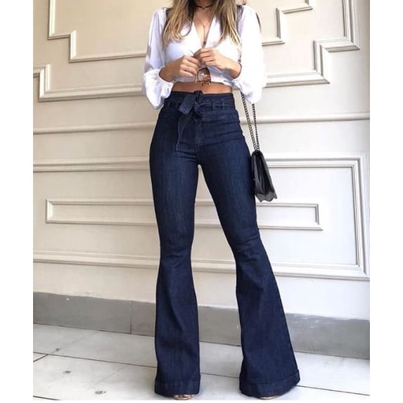 Stylish High-Waisted Flared Jeans