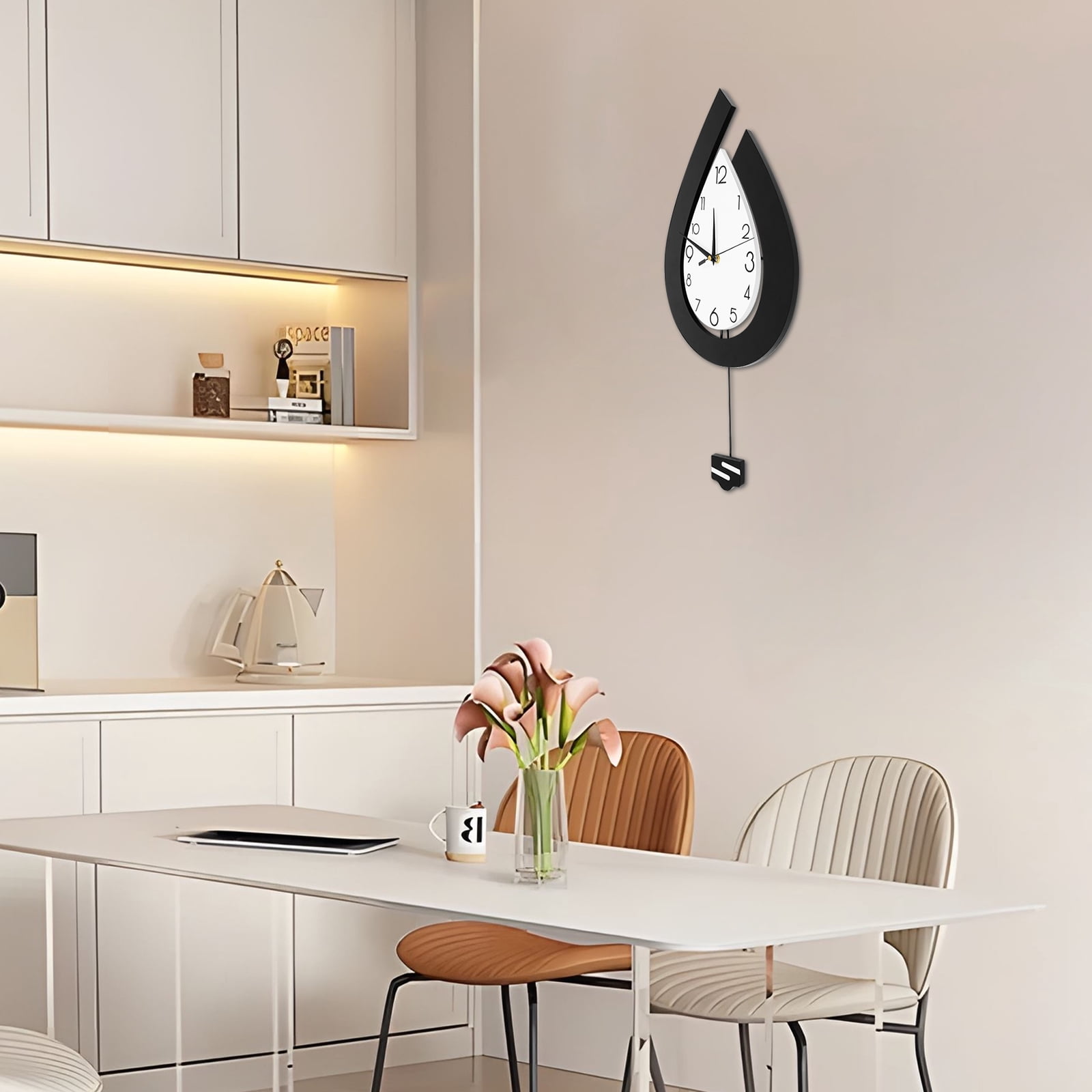 Stylish Home Timekeeper, 12x22-Inch Indoor Clock with 20dB Quiet ...