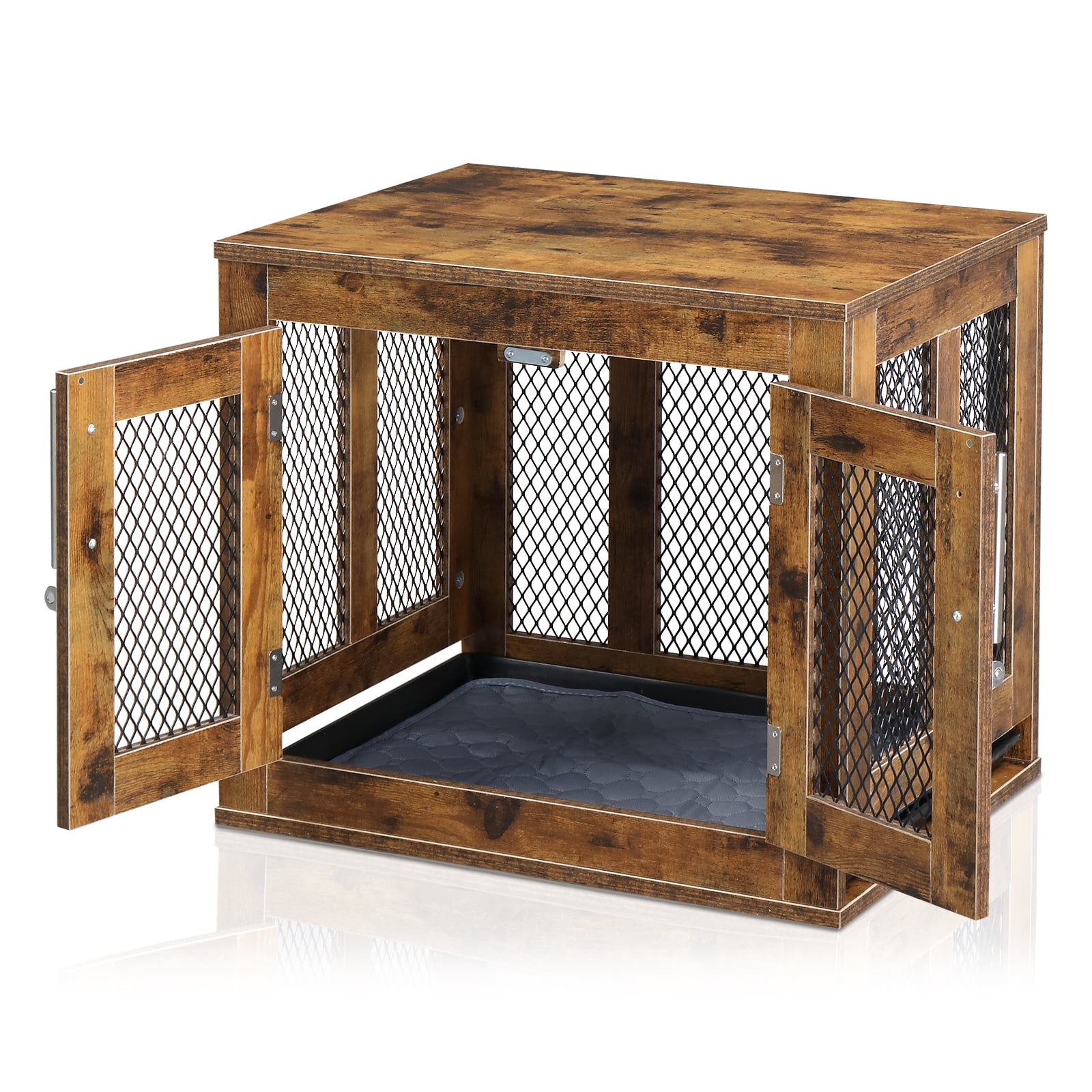 Image showcasing Stylish Indoor Dog Crate with Removable Tray for Small Dogs, Modern ...
