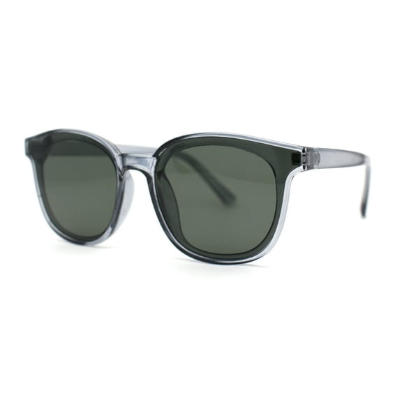 Stylish Inset Lens Horn Rim Retro Plastic Sunglasses Slate Green