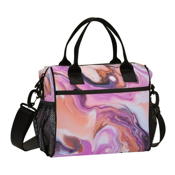 Stylish Insulated Lunch Tote Bag Lunch Cooler Tote Reusable Cooler Bag for Work, Camping, Picnic, Beach An Abstract Painting with Swirling