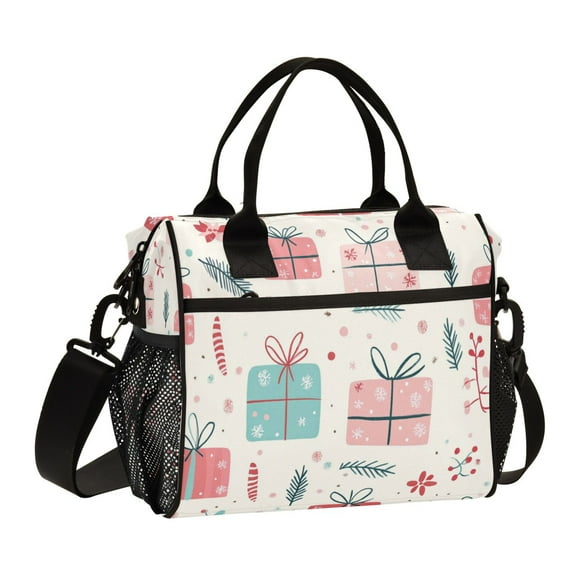 Stylish Insulated Lunch Tote Bag Lunch Cooler Tote Reusable Cooler Bag for Work, Camping, Picnic, Beach Christmas Gift Box