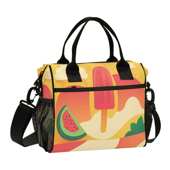 Stylish Insulated Lunch Tote Bag Lunch Cooler Tote Reusable Cooler Bag for Work, Camping, Picnic, Beach Nature-themed Summer