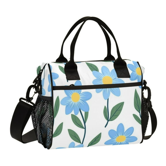 Stylish Insulated Lunch Tote Bag Lunch Cooler Tote Reusable Cooler Bag for Work, Camping, Picnic, Beach Spring Flowers