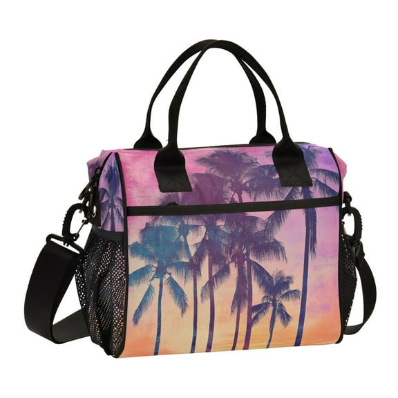 Stylish Insulated Lunch Tote Bag Lunch Cooler Tote Reusable Cooler Bag for Work, Camping, Picnic, Beach Tropical Environment