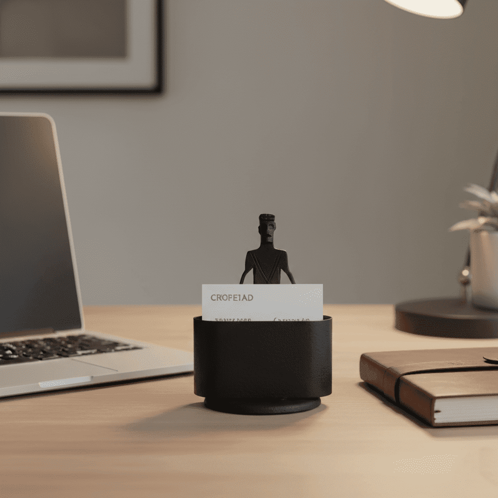 Stylish Iron Card Holder – Features a Gentleman Design with Oval Tray, Perfect for Organizing Cards with Artistic Flair
