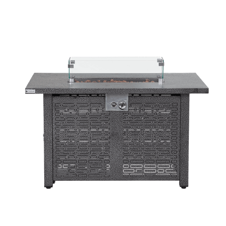 Stylish Iron Fire Pit Table – Durable Outdoor Heater with Versatile Tabletop & UV Protection