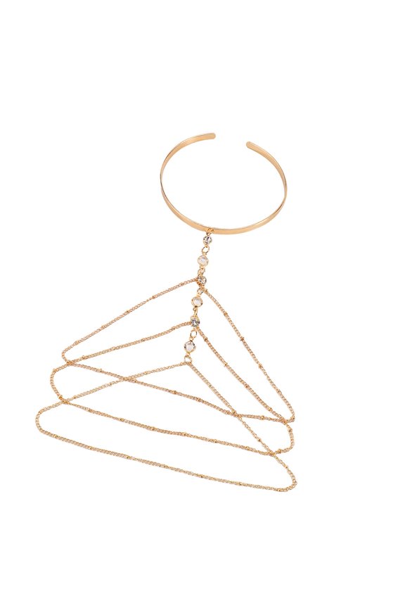 Stylish Iron Resin Adjustable Bangle Cuff With Chain Fringe Design Perfect For Casual Or Formal Occasions