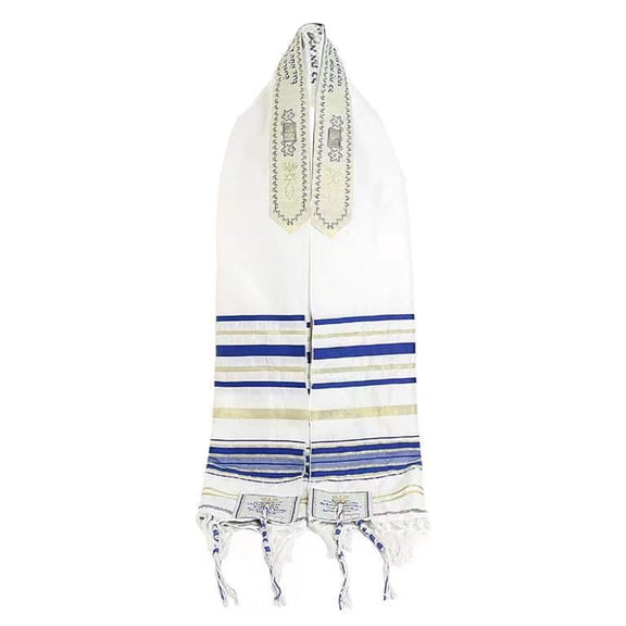 Stylish Judaica Prayer Shawl Tallit Polyester Perfect For Synagogue Gatherings Or Formal Occasions