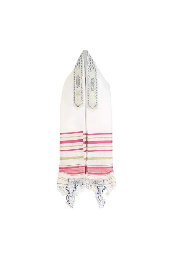 Stylish Judaica Prayer Shawl Tallit Polyester Perfect For Synagogue Gatherings Or Formal Occasions