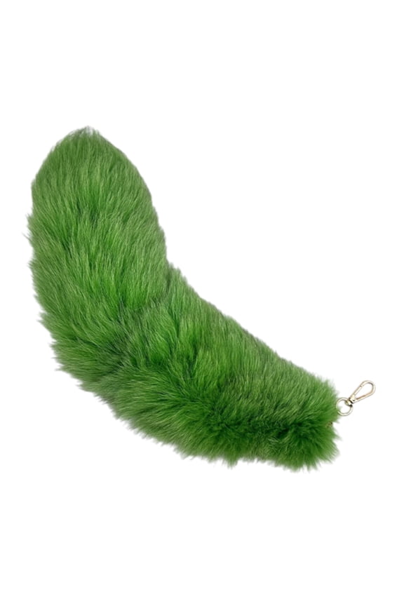 Plush Cosplay Toy Long Tail Keychain Animal Tail Shape Soft Keyrings Colorful Charm