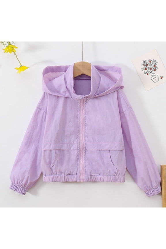 Stylish Kids Hooded Windbreaker Jacket with Zipper Closure for All Weather Outdoor Play and Daily Wear Comfortable Durable Outerwear for Children