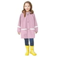 thumbnail image 1 of Stylish Kids Rain Jacket with Hood Long Sleeve Windproof Raincoat for Children Button Front Trench Outerwear, 1 of 3
