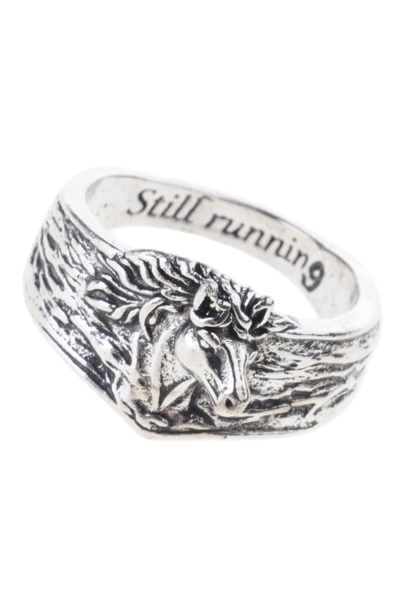 Stylish Kirsite Horse Design Rings Inspired Artwork Unique Engraved Rings Festival Accessory For Daily Wear