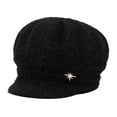 thumbnail image 1 of Stylish Knitted Cap With Star Rhinestone - Autumn Winter Warm Fuzzy Hat, Soft Knit for Outdoor Activities Daily Commute, Elegant Accessory for Cold Weather Walks,Size:One Size, 1 of 5