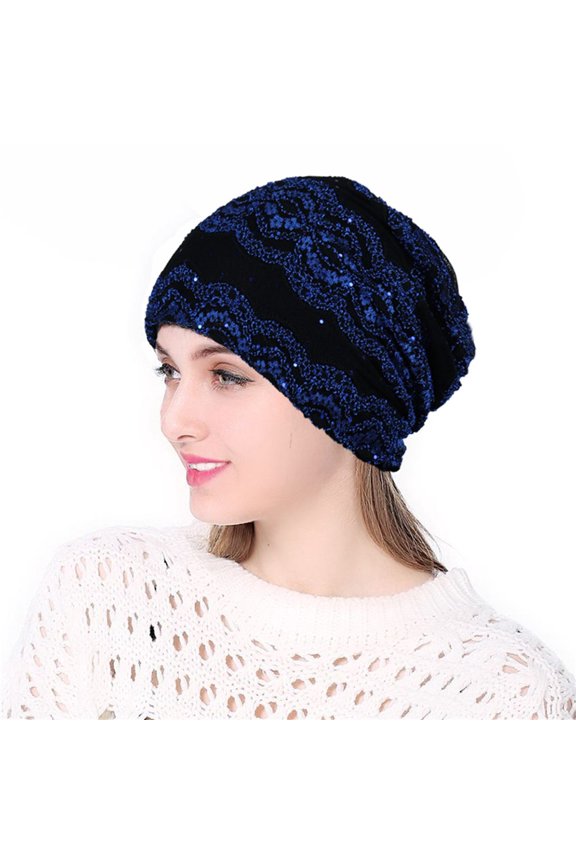 Stylish Knitted Lace Turban Scarf Hat for Women Versatile Headwrap Hair Cover Baseball Cap
