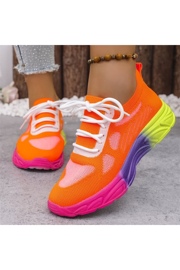 Stylish Knitted Sneakers for Women Running and Casual Wear Breathable Comfortable Workout Leisure Activities,Red 35(US-5.5)