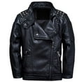 thumbnail image 1 of Stylish Korean Boys Leather Jacket for Kids and Teens Outerwear for Everyday Wear, 1 of 9