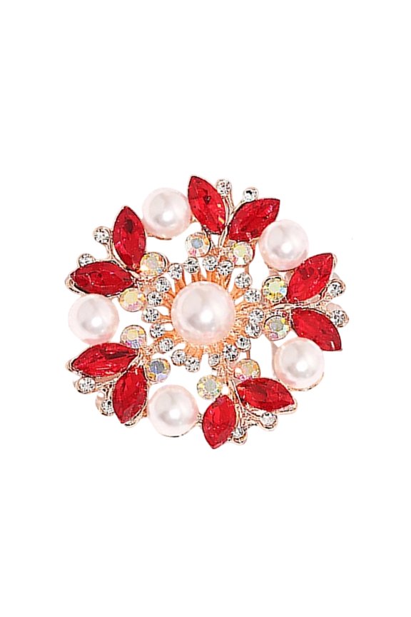 Stylish Korean Design Flower Brooch With Sparkling Zircon Stones Versatile Scarf Clip For Outfits Accessories