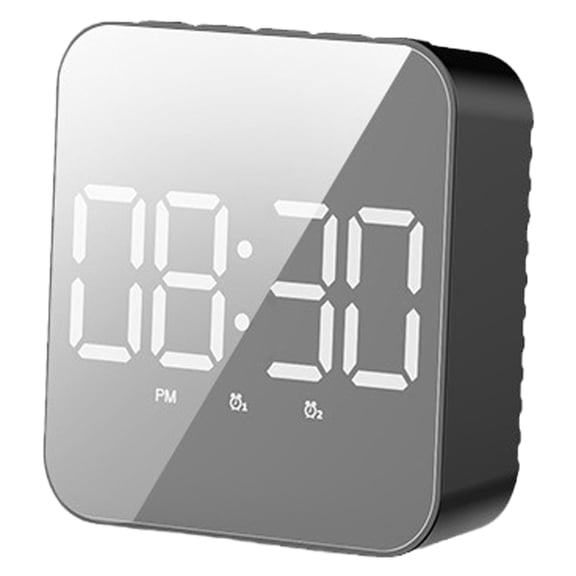 Stylish LED Temperature Display Digital Mirror Clock for Bedrooms and Workspaces